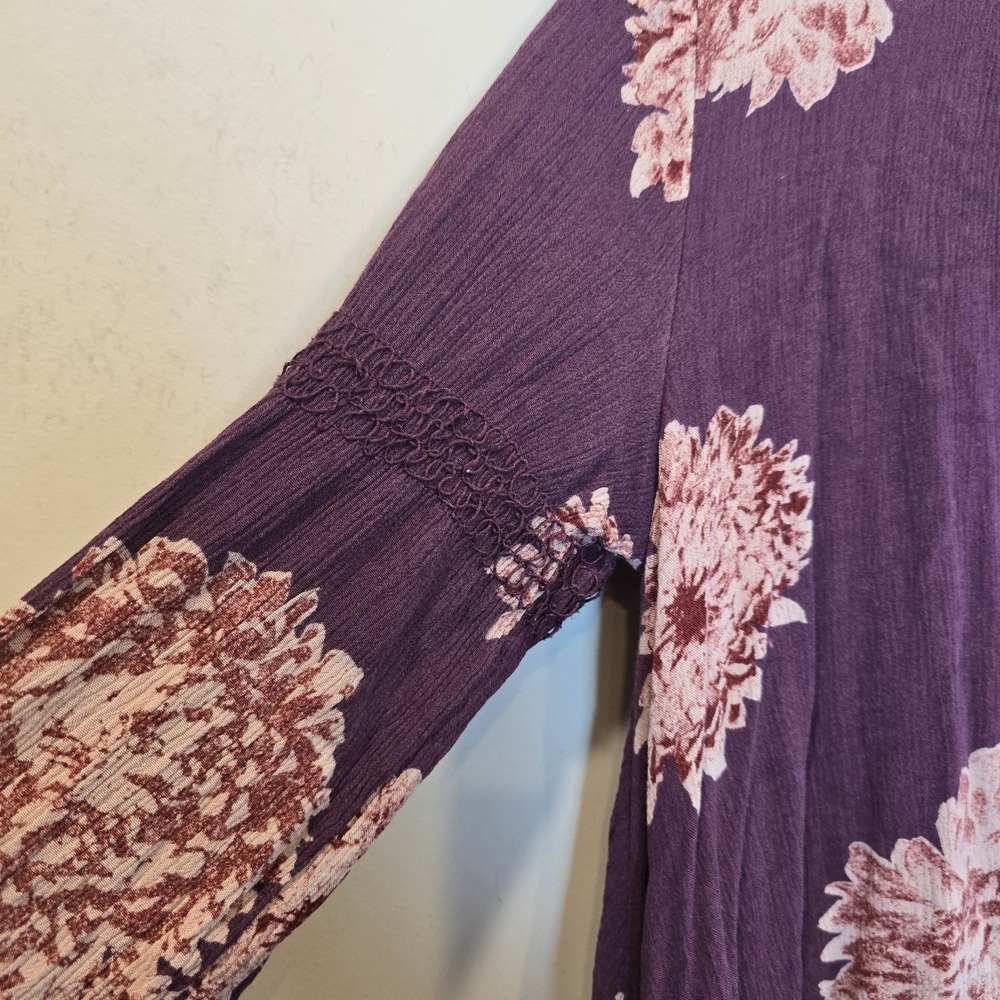 Free People Dress Tree Swing Tunic Purple Womens Extra Small Mini - Picture 3 of 9